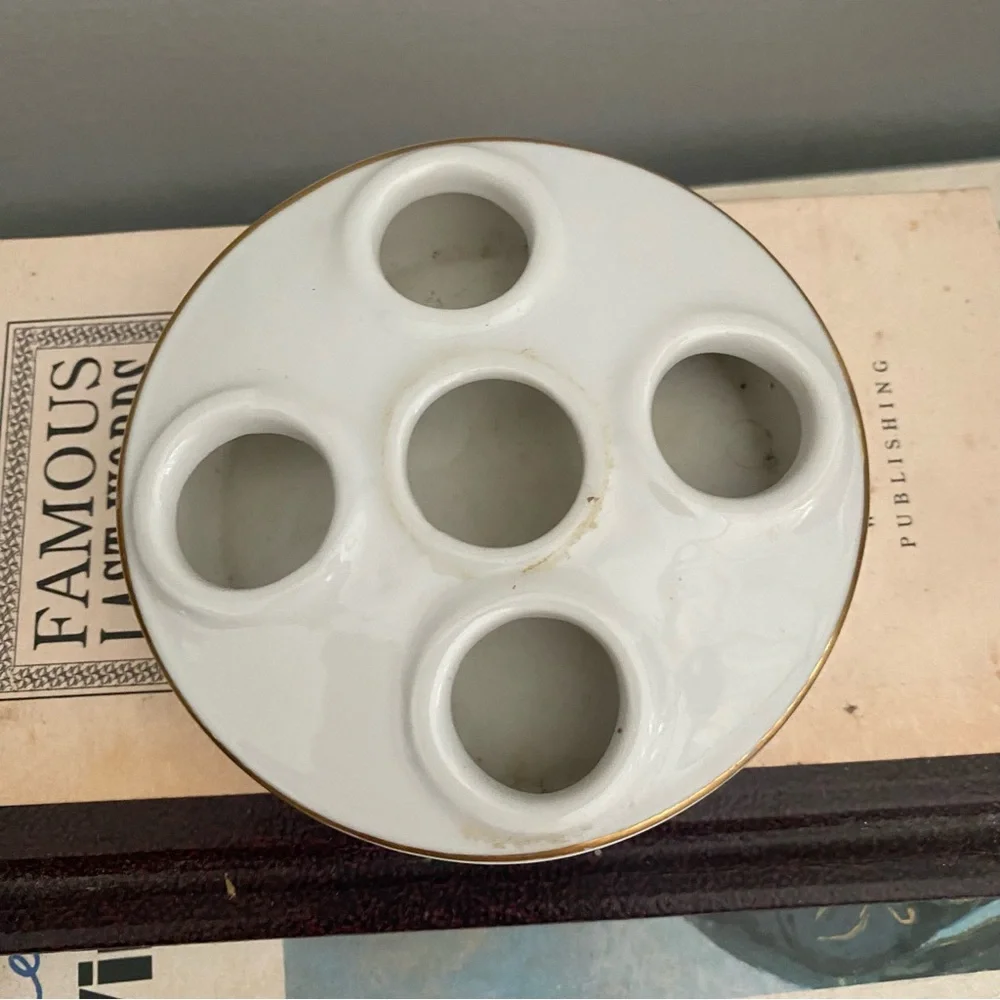 3 for $30 🌱 Lefton vintage porcelain 5 compartment lipstick holder Japan floral